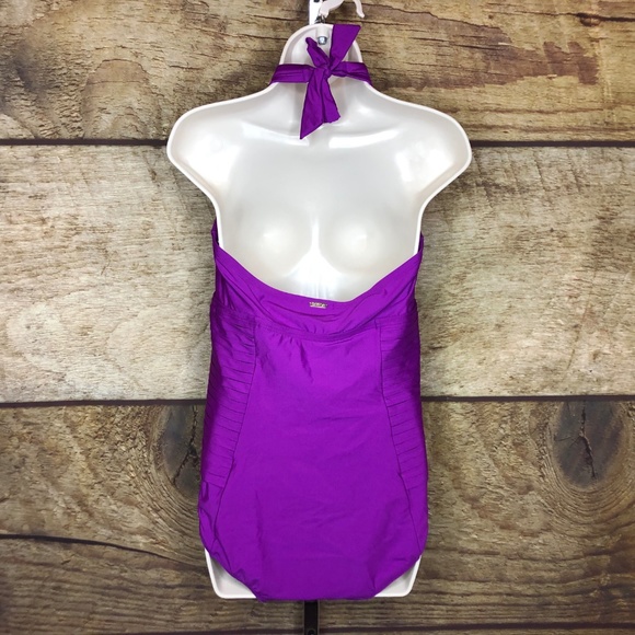 Calvin Klein Womens 14 One Piece Swimsuit Pleat - Picture 3 of 8